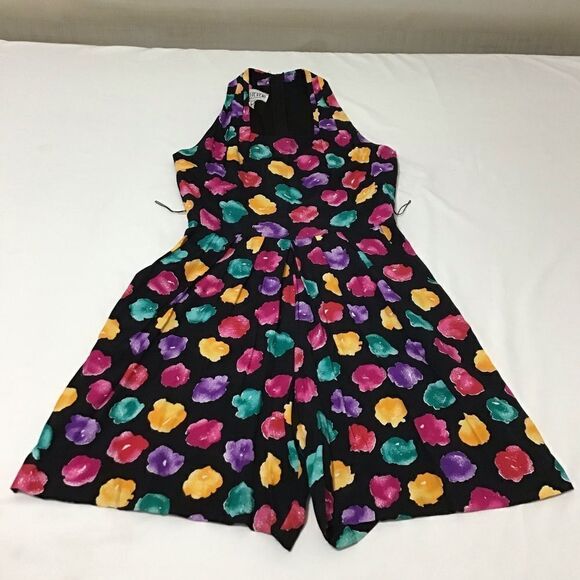 Vintage R.J Stevens by Carol Escritor Sleeveless Square Neck Romper Size 8 - Picture 9 of 14